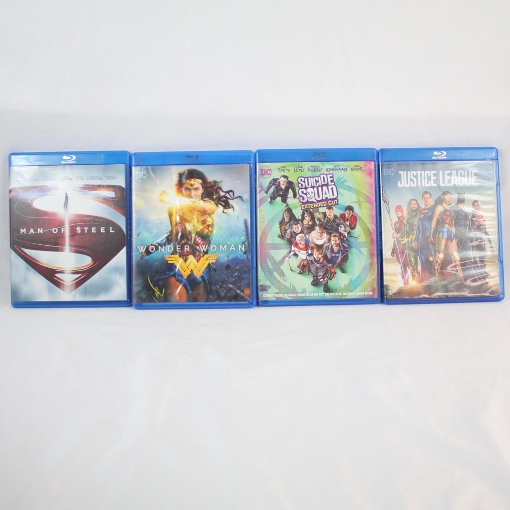 Man of Steel Wonder Woman Suicide Squad & Justice League Blu-Ray DVD Movie Lot